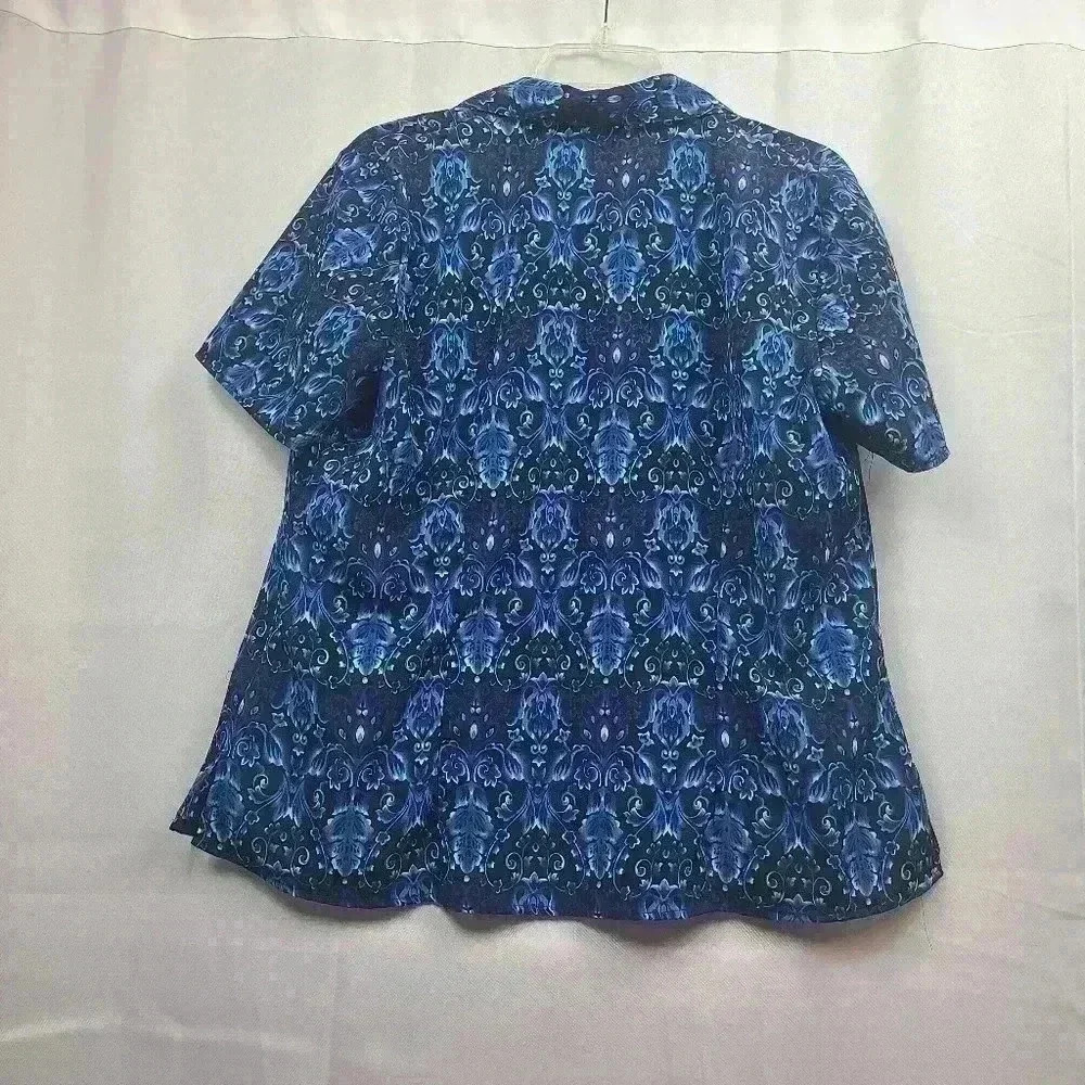 Notations Casual Blue Women's Button Down Shirt Size XL - Picture 2 of 3